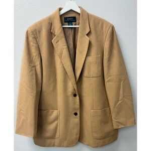 Lauren Ralph Lauren Camel Hair Blazer‎ Jacket Two Button Front Pockets
